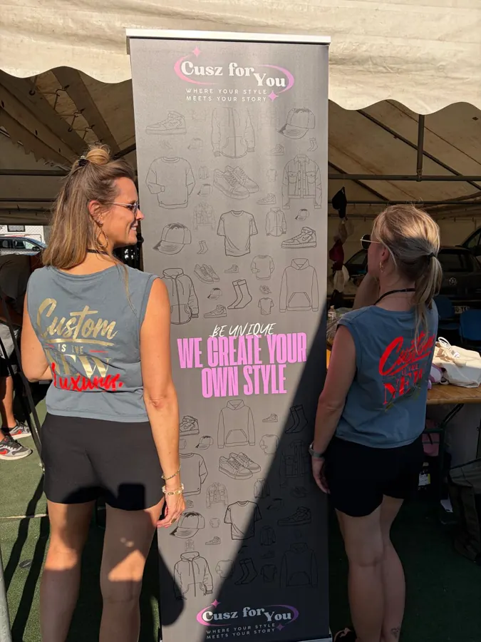 Roll-up We create your own style bij de stand