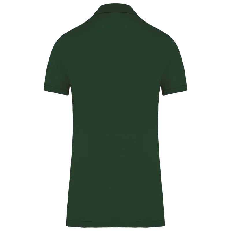 Piqué-damespolo Bio180 in Forest Green, achterkant
