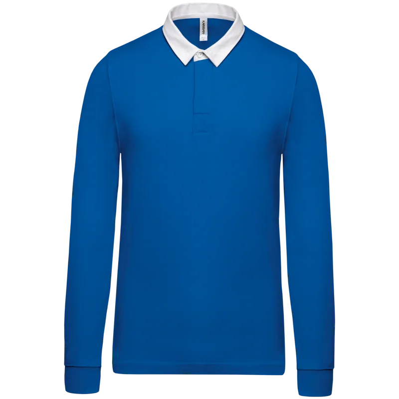 Rugbypolo in Light Royal Blue / White