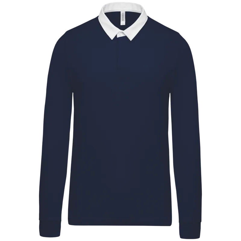 Rugbypolo in Navy / White