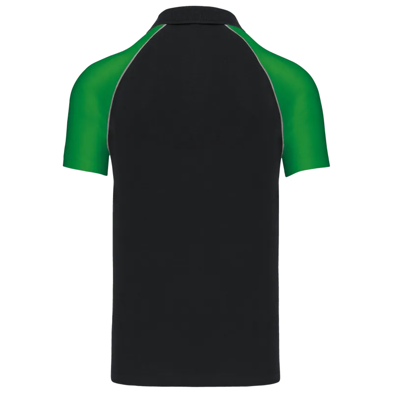 Polo baseball in Black / Green, achterkant