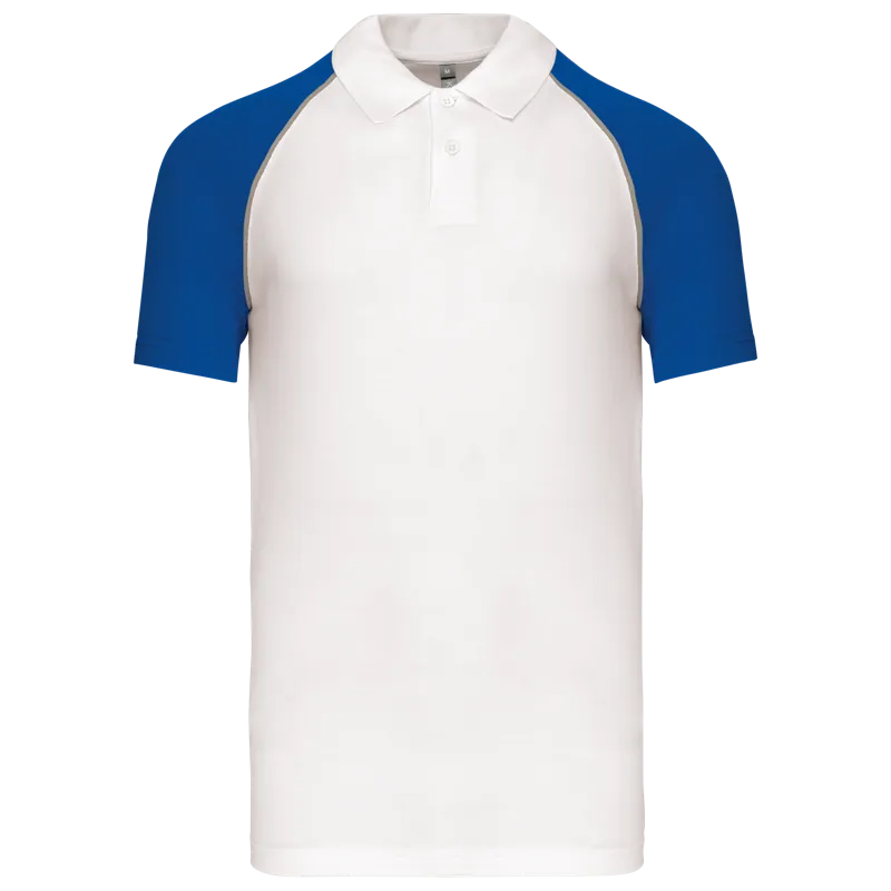 Polo baseball in White / Royal Blue