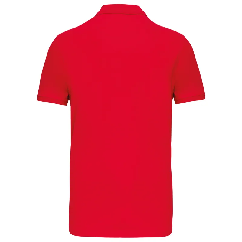 Piquépolo korte mouwen heren in Red, achterkant