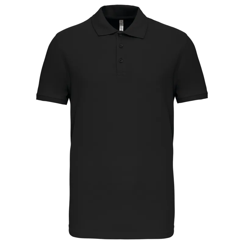 Piquépolo korte mouwen heren in Black
