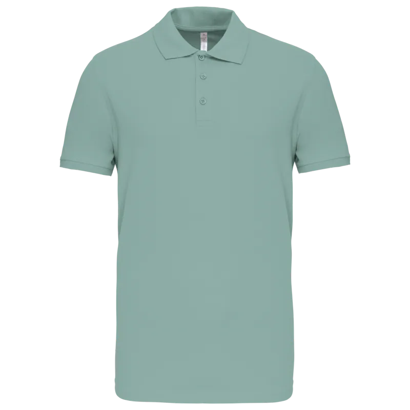 Piquépolo korte mouwen heren in Sage
