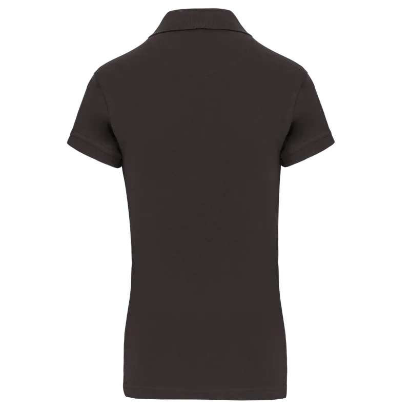 Piquépolo korte mouwen dames in Dark Grey, achterkant