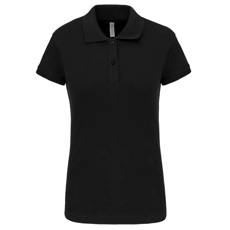 Piquépolo korte mouwen dames in Black