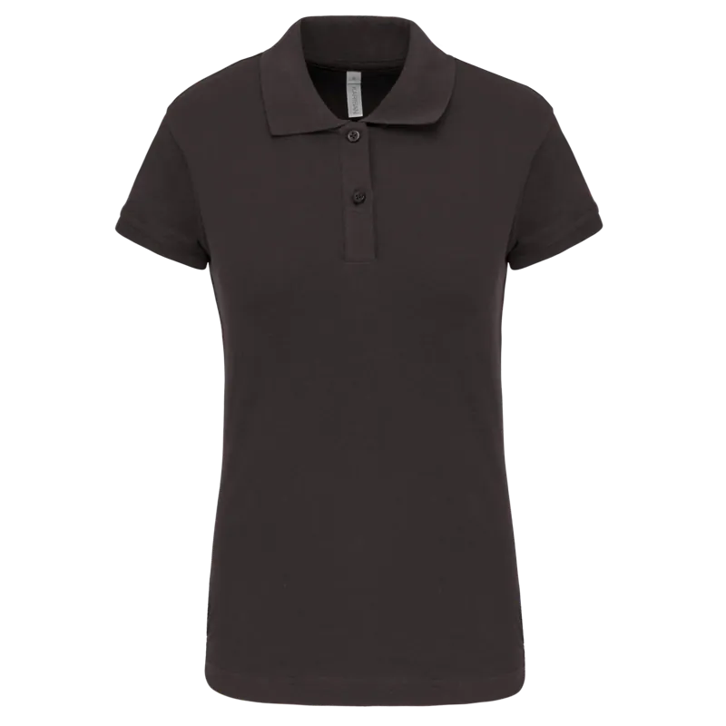 Piquépolo korte mouwen dames in Dark Grey