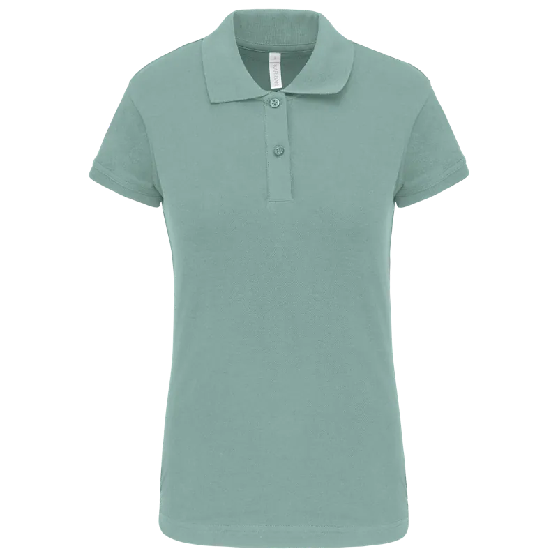 Piquépolo korte mouwen dames in Sage