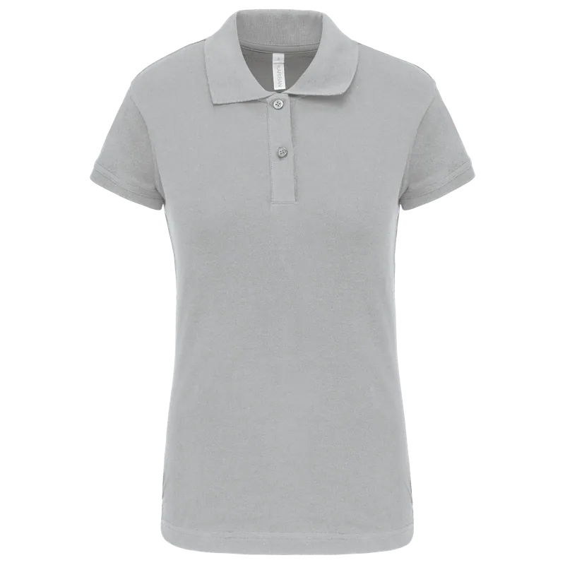 Piquépolo korte mouwen dames in Snow Grey