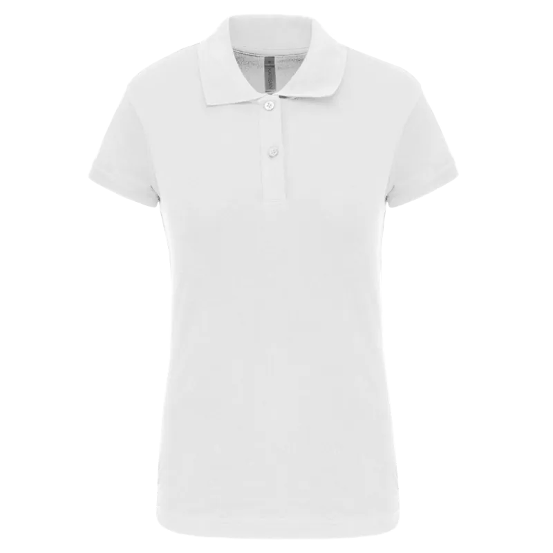 Piquépolo korte mouwen dames in White