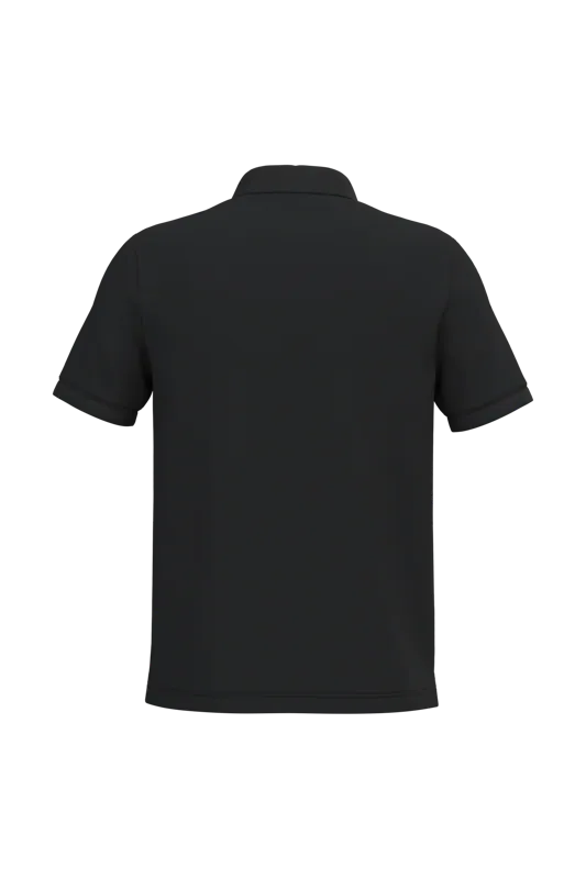 Heren piquépolo met korte mouwen in Black, achterkant