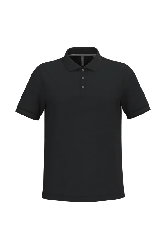 Heren piquépolo met korte mouwen in Black