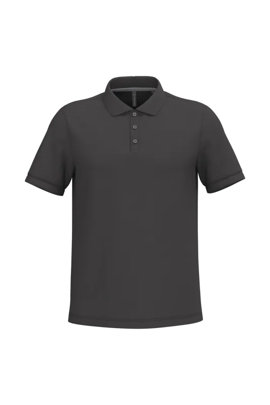 Heren piquépolo met korte mouwen in Dark Grey