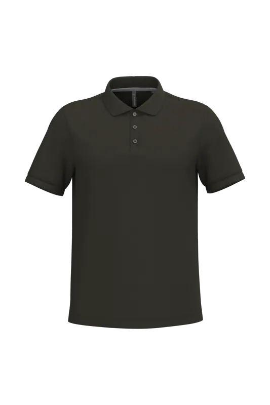 Heren piquépolo met korte mouwen in Dark Khaki