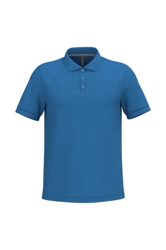 Heren piquépolo met korte mouwen in Light Royal Blue