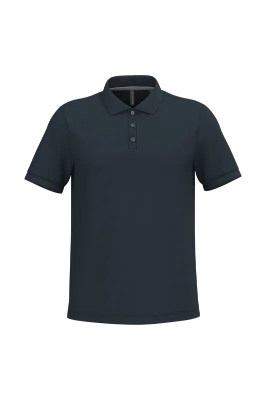 Heren piquépolo met korte mouwen in Navy