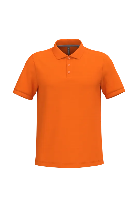 Heren piquépolo met korte mouwen in Orange