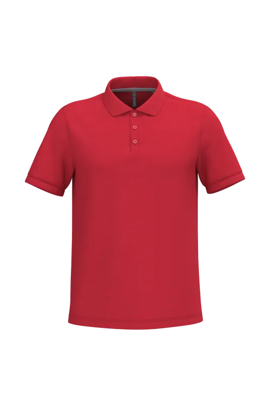 Heren piquépolo met korte mouwen in Red