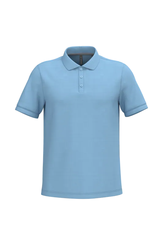 Heren piquépolo met korte mouwen in Sky Blue