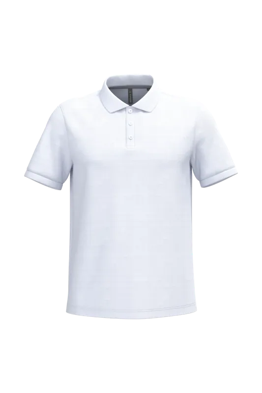 Heren piquépolo met korte mouwen in White