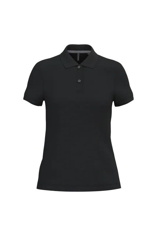 Damespolo korte mouwen in Black