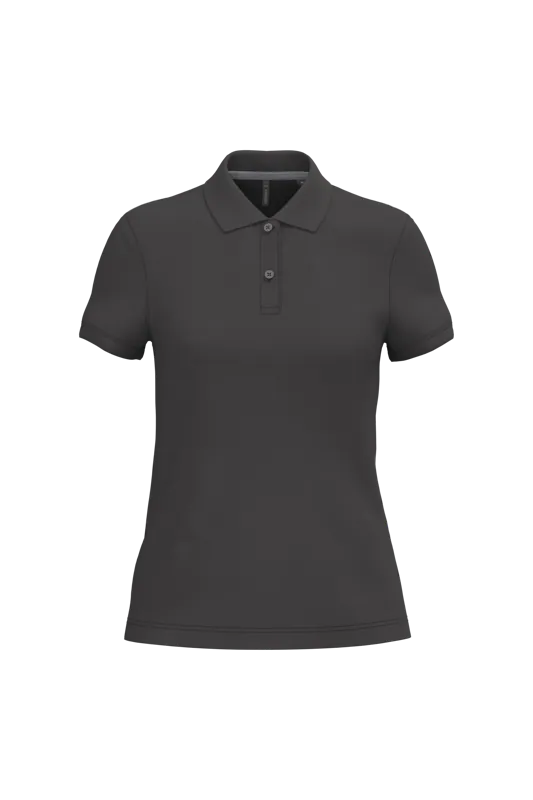 Damespolo korte mouwen in Dark Grey