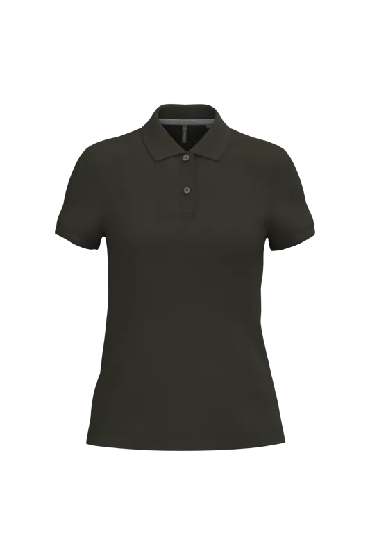 Damespolo korte mouwen in Dark Khaki