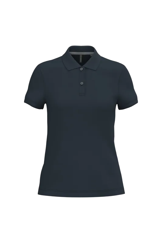 Damespolo korte mouwen in Navy