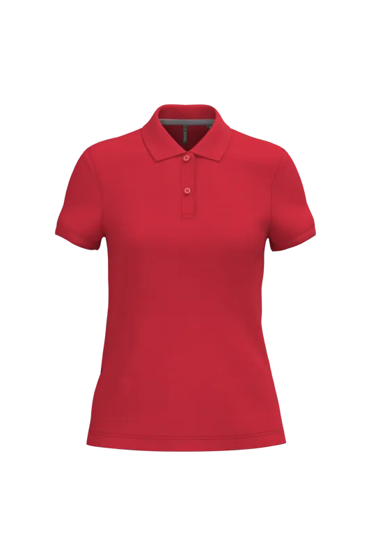 Damespolo korte mouwen in Red