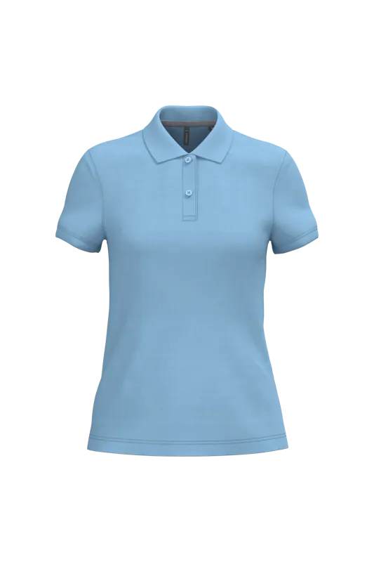Damespolo korte mouwen in Sky Blue