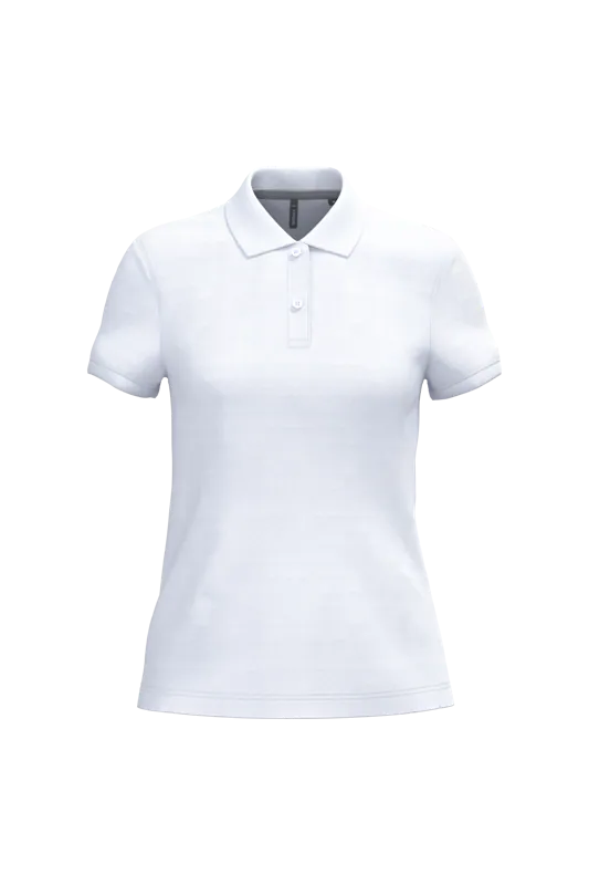 Damespolo korte mouwen in White