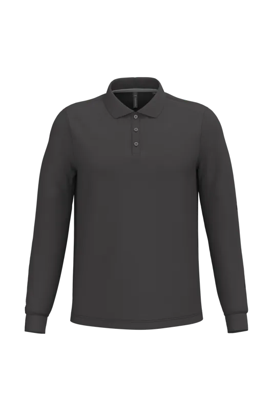 Polo lange mouwen in Dark Grey