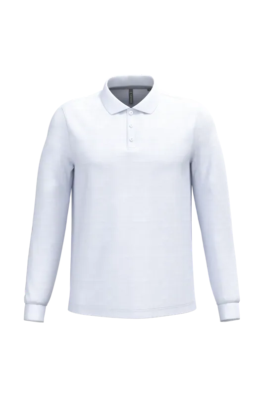 Polo lange mouwen in White