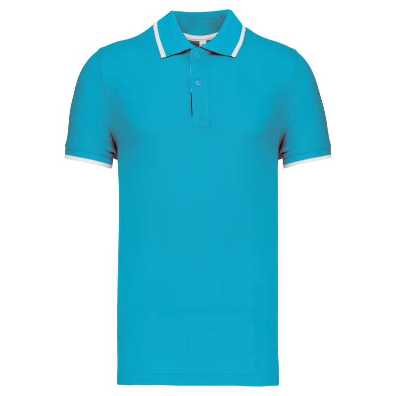 Polo korte mouwen in Light Turquoise / White / Navy