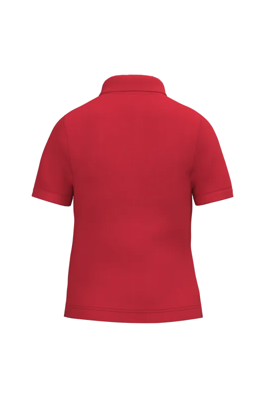 Kinderpolo korte mouwen in Red, achterkant