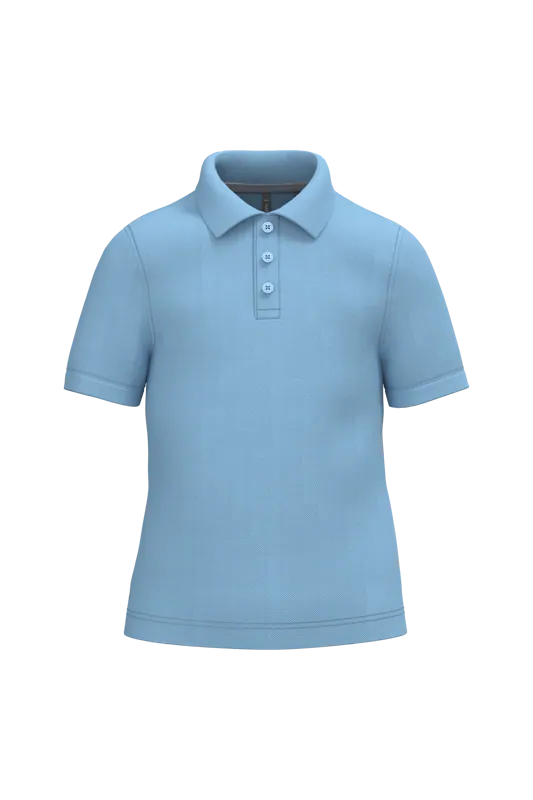 Kinderpolo korte mouwen in Sky Blue