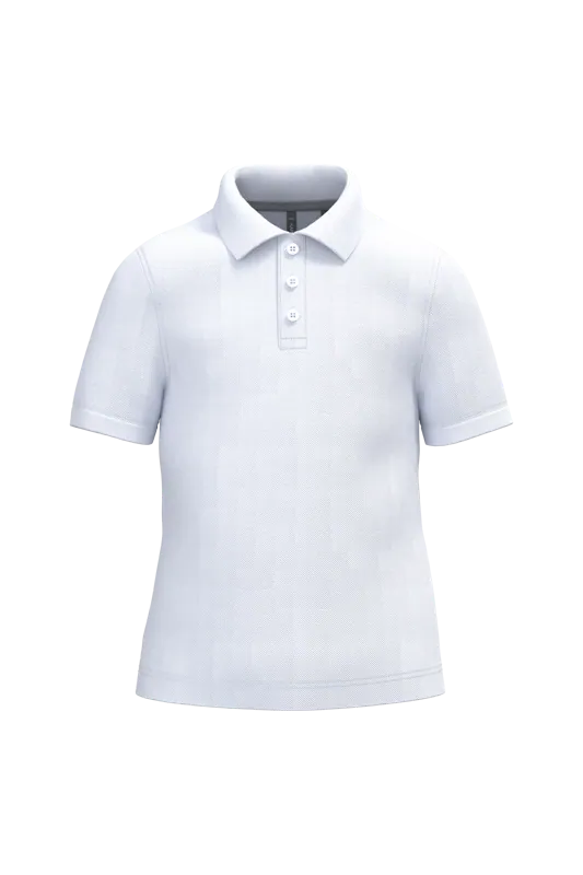 Kinderpolo korte mouwen in White