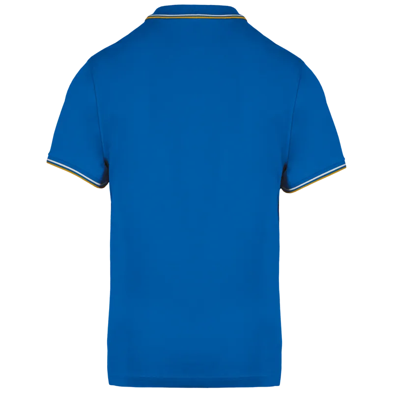 Polo korte mouwen in Light royal blue/Yellow/White, achterkant