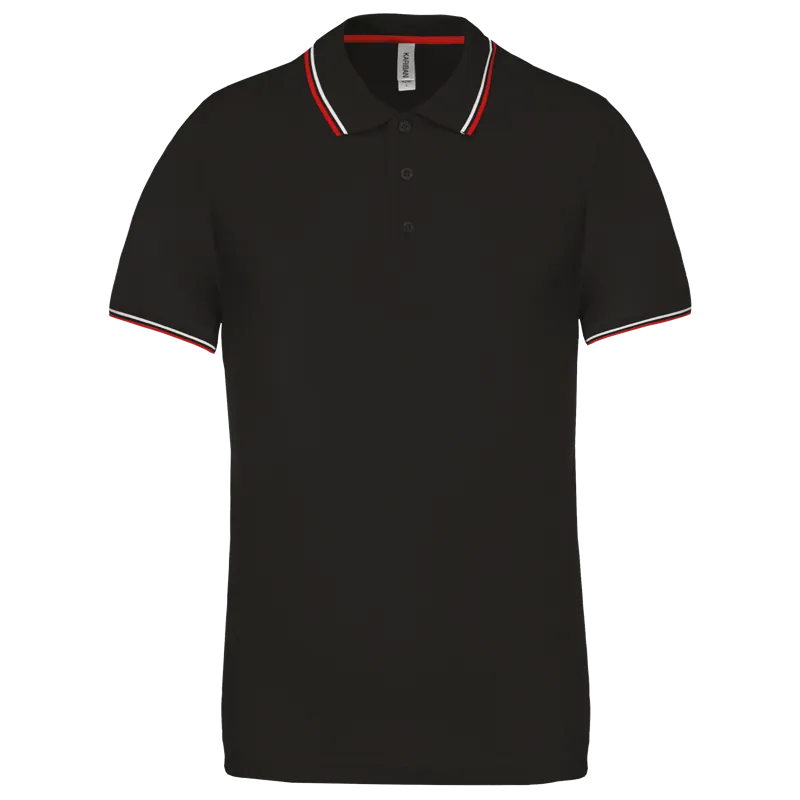 Polo korte mouwen in Black / Red / White