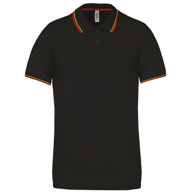 Polo korte mouwen in Black / Red / Yellow