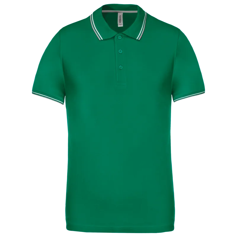 Polo korte mouwen in Kelly green/Light grey/White