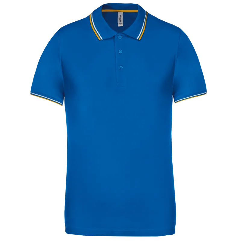 Polo korte mouwen in Light royal blue/Yellow/White