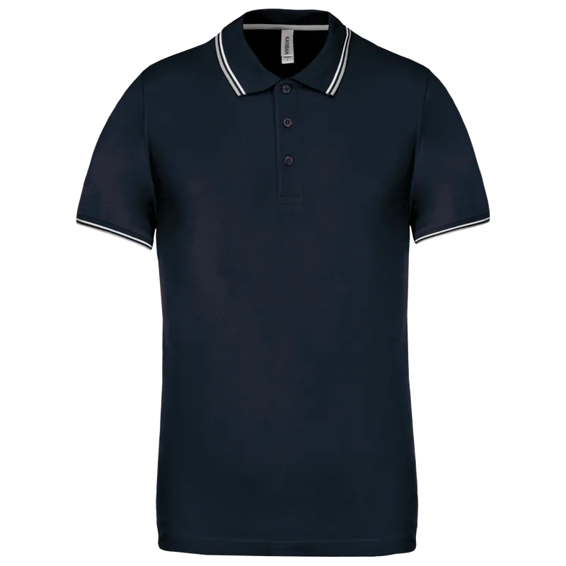 Polo korte mouwen in Navy / Light Grey / White