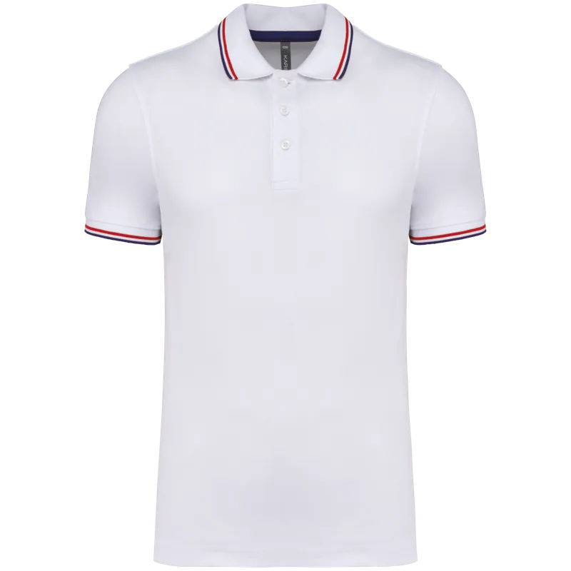 Polo korte mouwen in White / Navy / Red