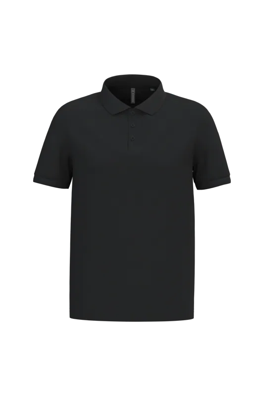 Piqué-herenpolo korte mouwen in Black