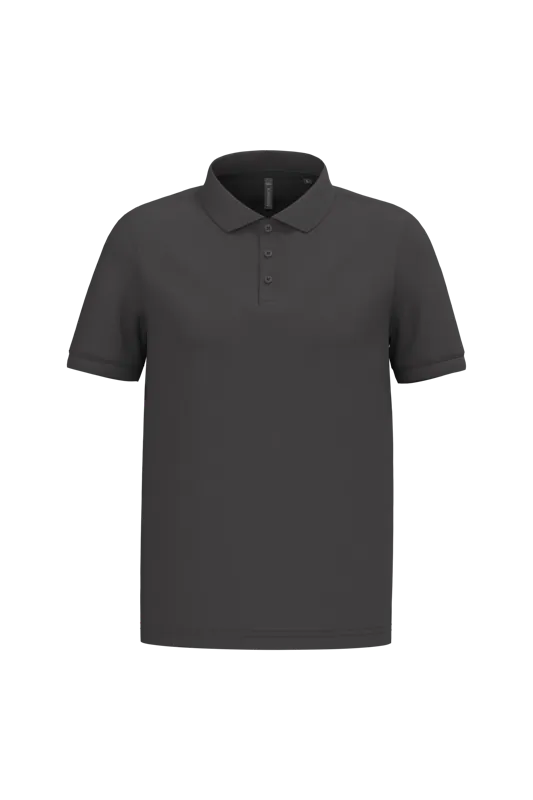 Piqué-herenpolo korte mouwen in Dark Grey