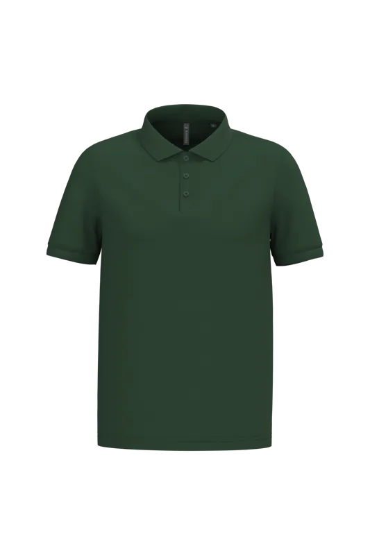 Piqué-herenpolo korte mouwen in Forest Green