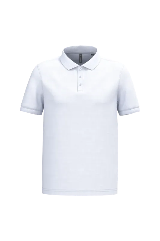 Piqué-herenpolo korte mouwen in White