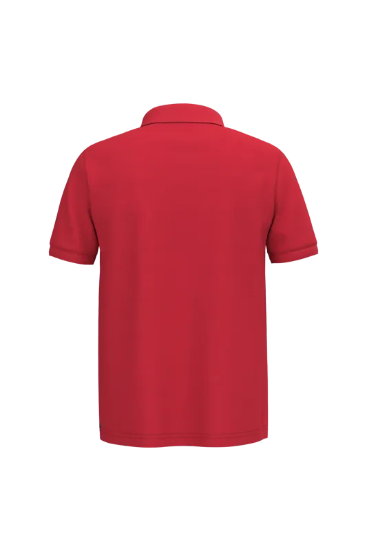 Piqué-herenpolo korte mouwen in Red, achterkant